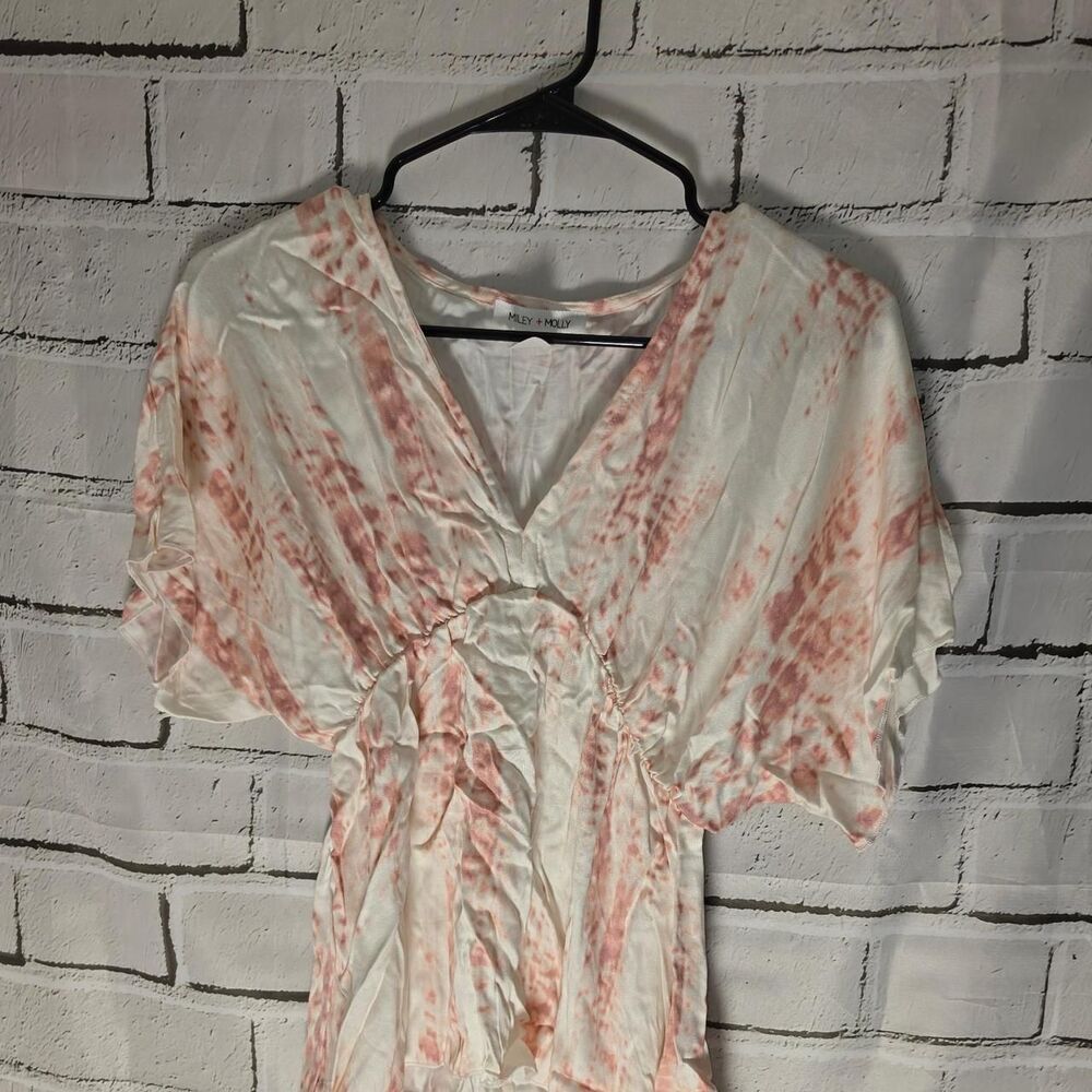 Miley-molly Women's Pink and White Blouse